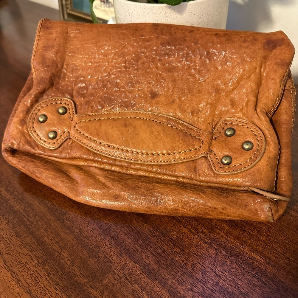 Gap Goat Leather Foldover Clutch